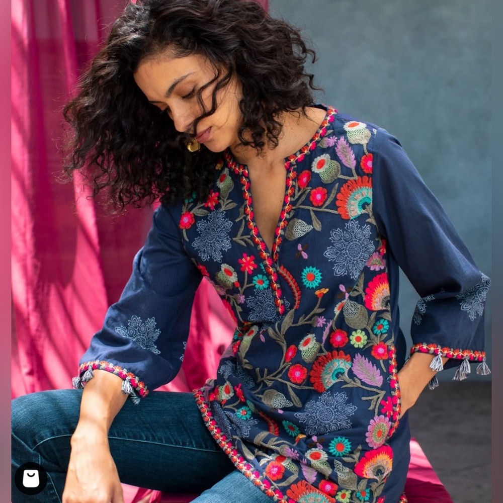 Soft Surroundings Paraiso Tunic Top - Embroidered
